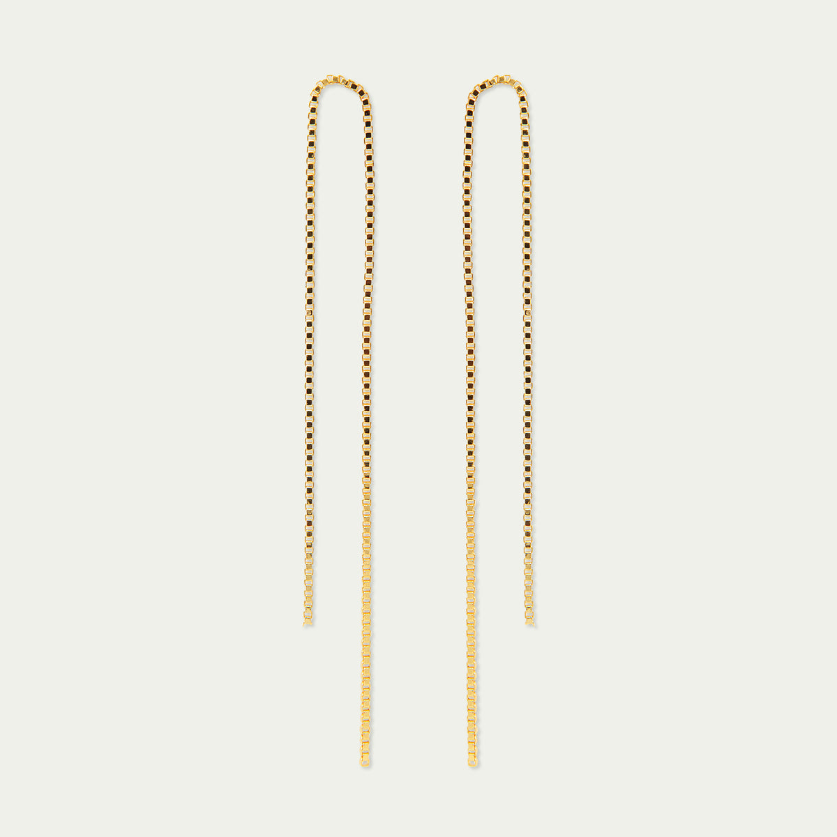 Ohrhänger Boxchain – 925 Sterling Silber 18K Gelbgold vergoldet | Sucre Fine Jewelry