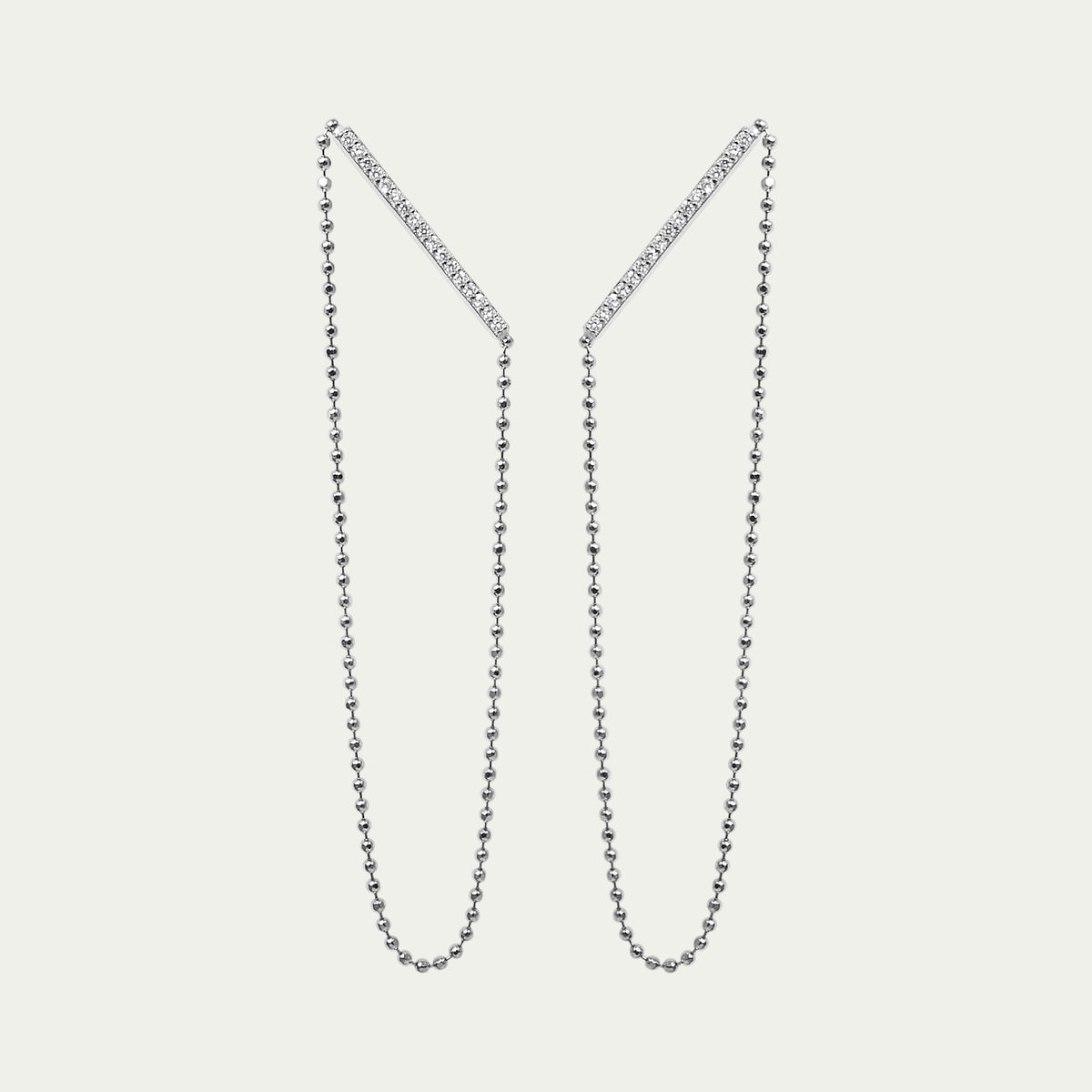 Ohrhänger Bar Chain mit Zirkonia – 925 Sterling Silber | Sucre Fine Jewelry