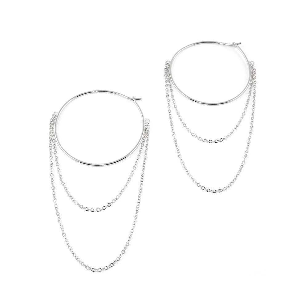 Ohrhänger Hoop mit Ankerkette – 925 Sterling Silber | Sucre Fine Jewelry