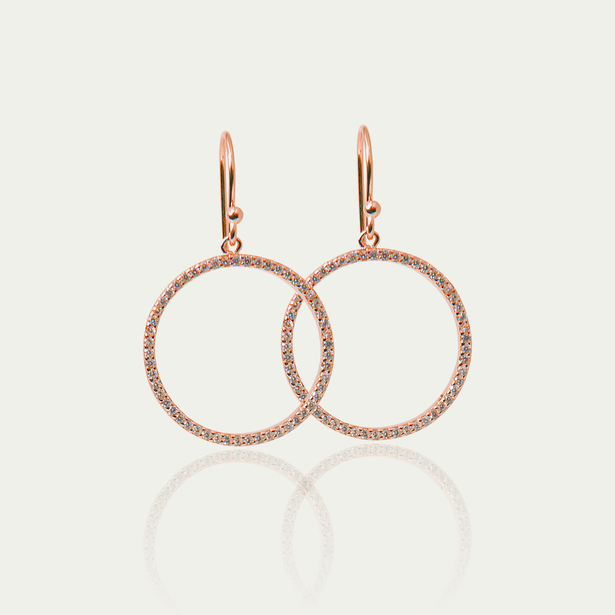Ohrhänger Big Circle – 925 Sterling Silber 18K Roségold vergoldet | Sucre Fine Jewelry