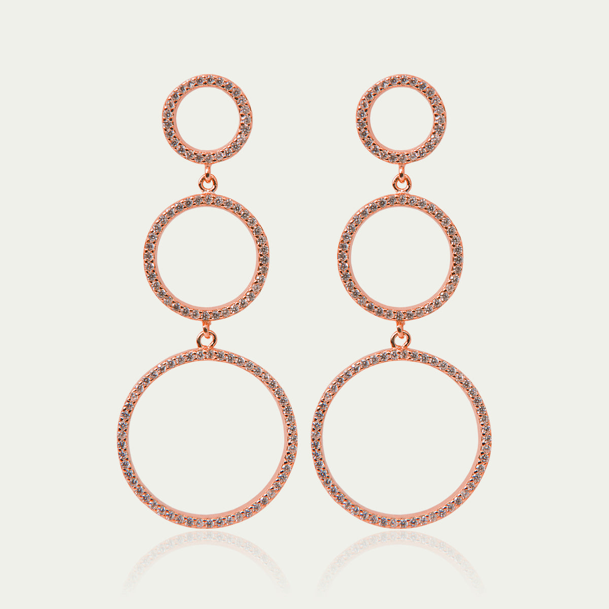 Ohrhänger Circles – 925 Sterling Silber 18K Roségold vergoldet | Sucre Fine Jewelry