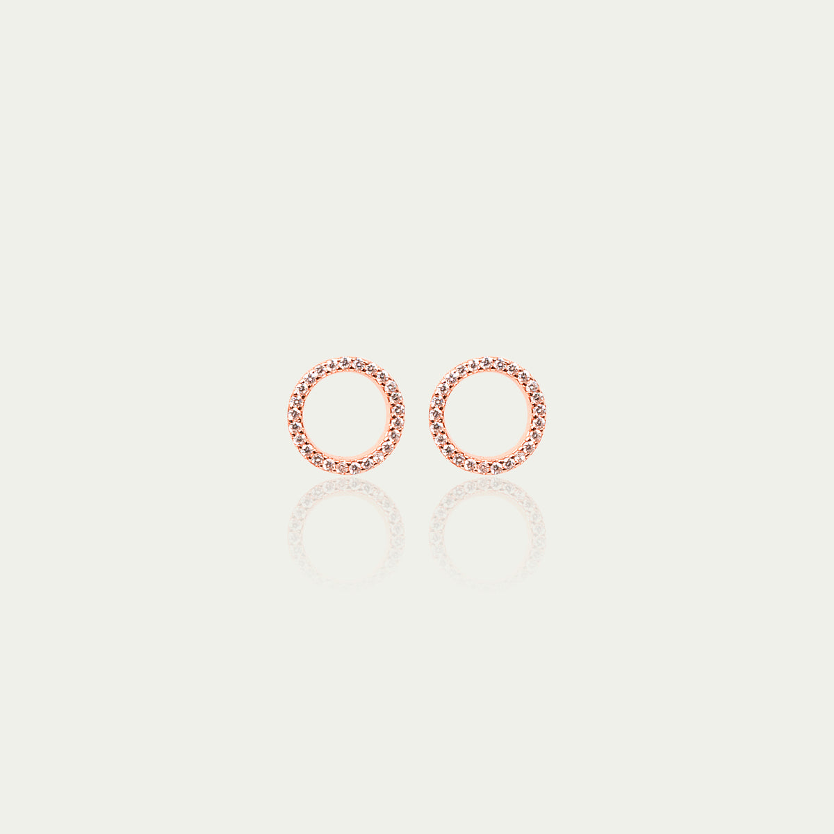 Ohrstecker Circle mit Zirkonia – 925 Sterling Silber 18K Roségold vergoldet | Sucre Fine Jewelry