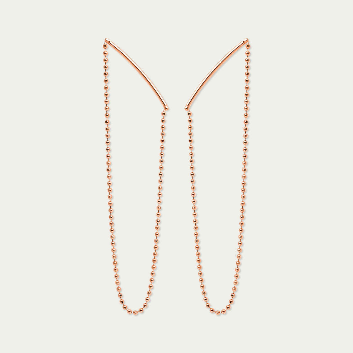 Ohrhänger Bar Chain – 925 Sterling Silber 18K Roségold vergoldet | Sucre Fine Jewelry