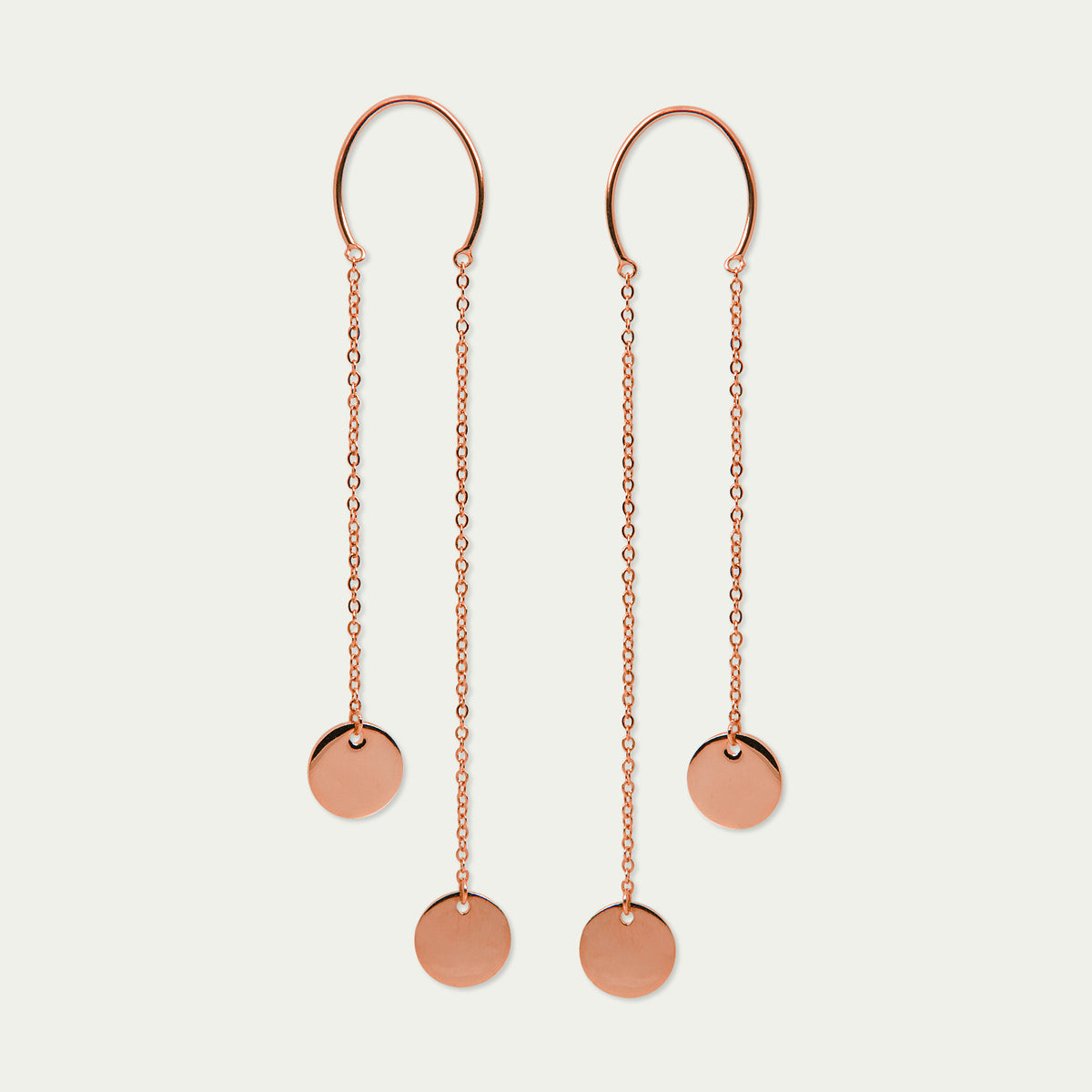 Ohrhänger Curved Wire Coin – 925 Sterling Silber 18K Roségold vergoldet | Sucre Fine Jewelry