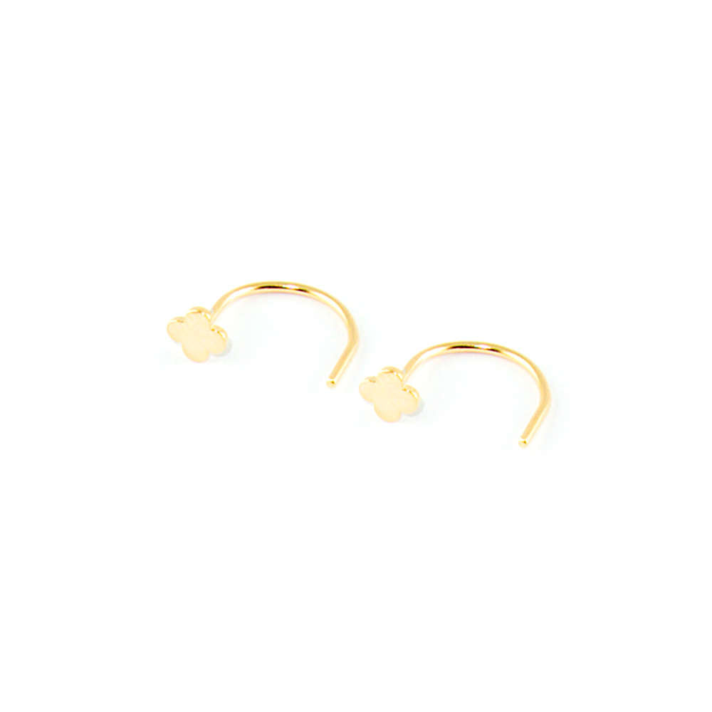 Mini Creole Clover – 925 Sterling Silber 18K Gelbgold vergoldet | Sucre Fine Jewelry