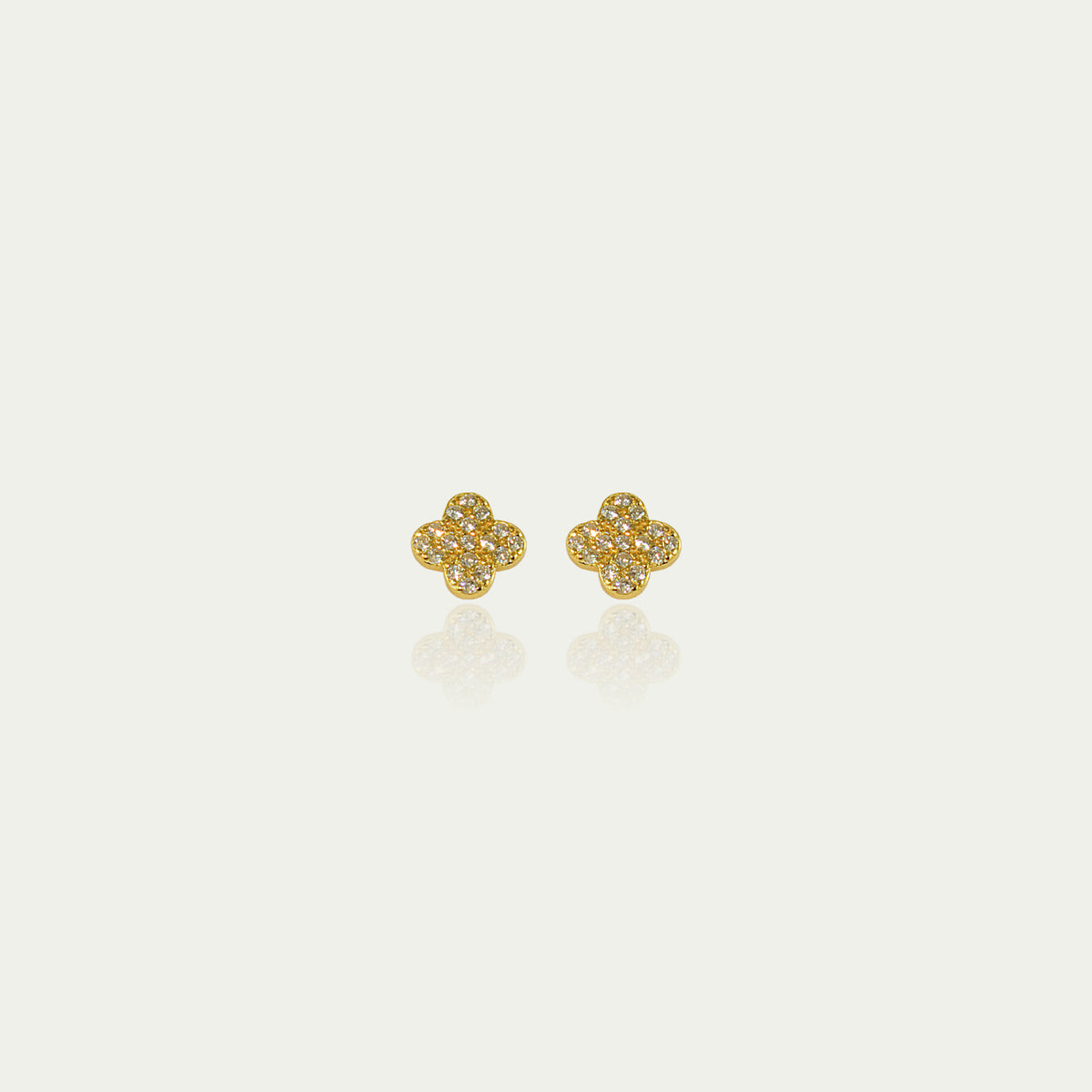 Ohrstecker Sparkling Clover – 925 Sterling Silber 18K Gelbgold vergoldet | Sucre Fine Jewelry