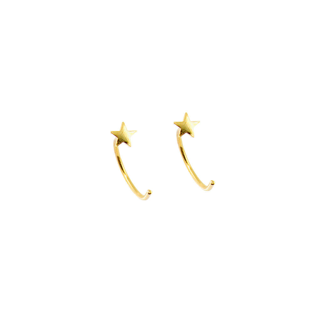 Mini Creole Stern – 925 Sterling Silber 18K Gelbgold vergoldet | Sucre Fine Jewelry