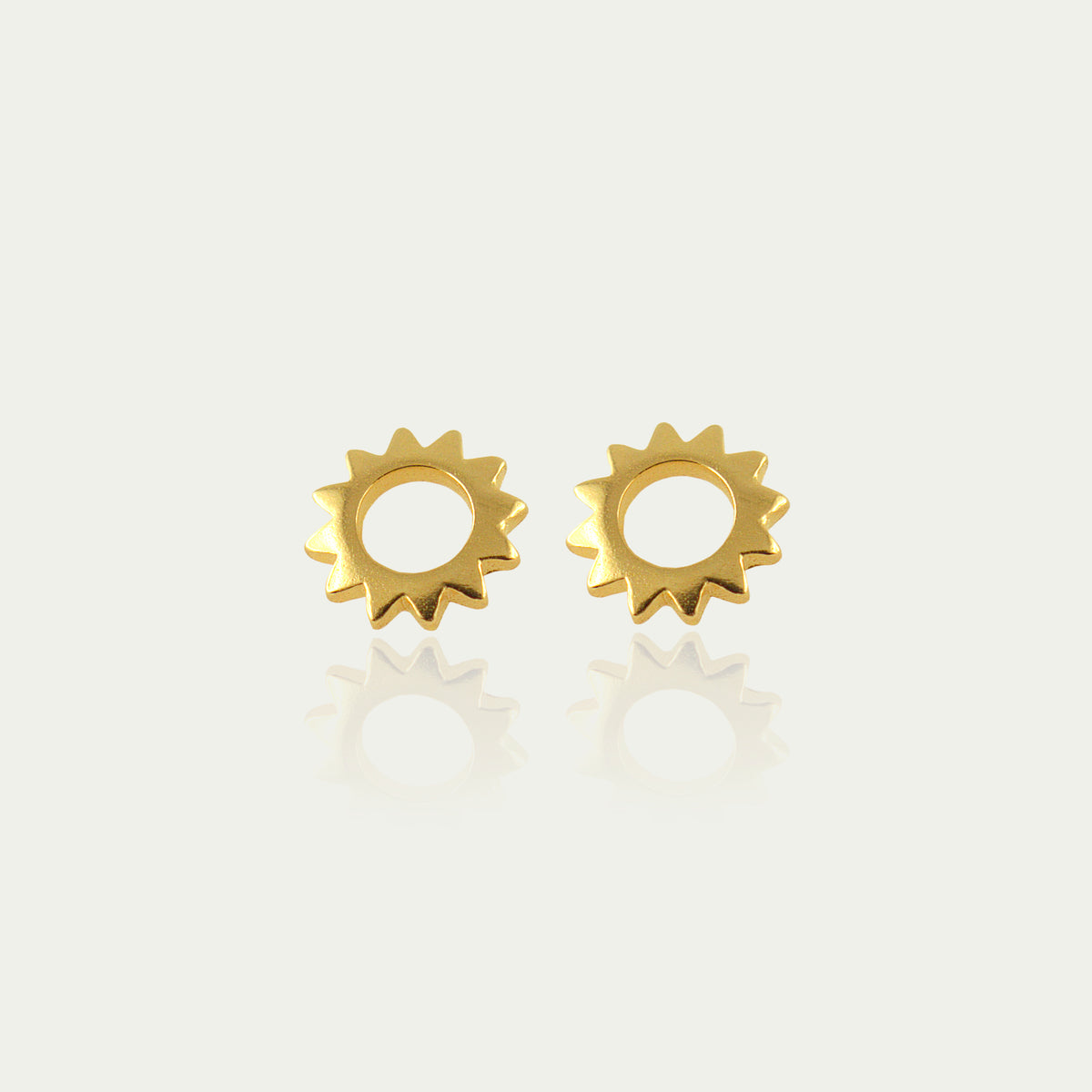Ohrstecker Sun – 925 Sterling Silber 18K Gelbgold vergoldet | Sucre Fine Jewelry
