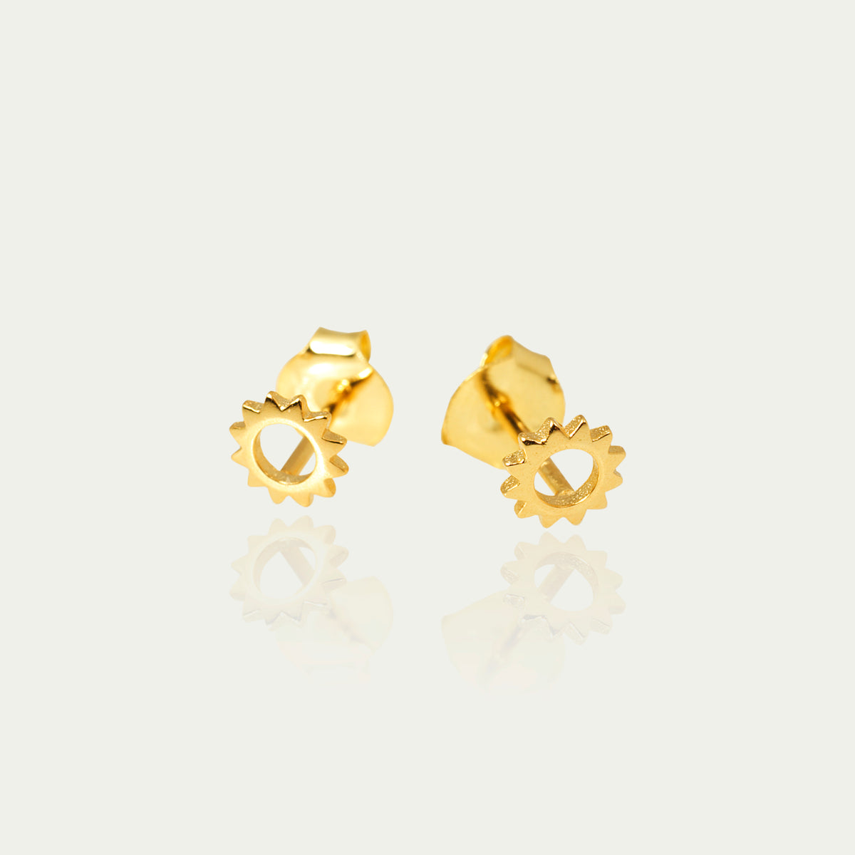 Ohrstecker Sun – 925 Sterling Silber 18K Gelbgold vergoldet | Sucre Fine Jewelry