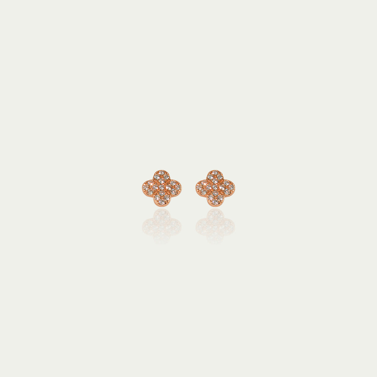 Ohrstecker Sparkling Clover – 925 Sterling Silber 18K Roségold vergoldet | Sucre Fine Jewelry
