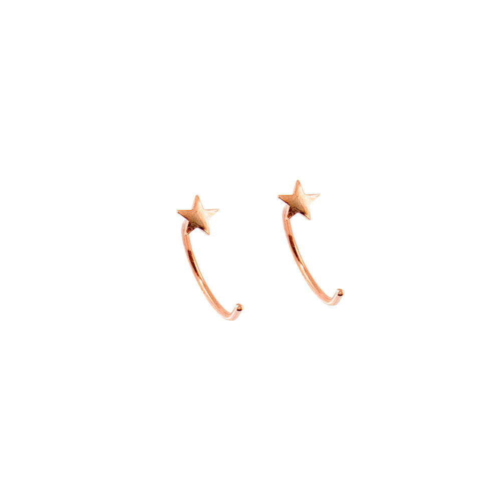 Mini Creole Stern – 925 Sterling Silber 18K Roségold vergoldet | Sucre Fine Jewelry