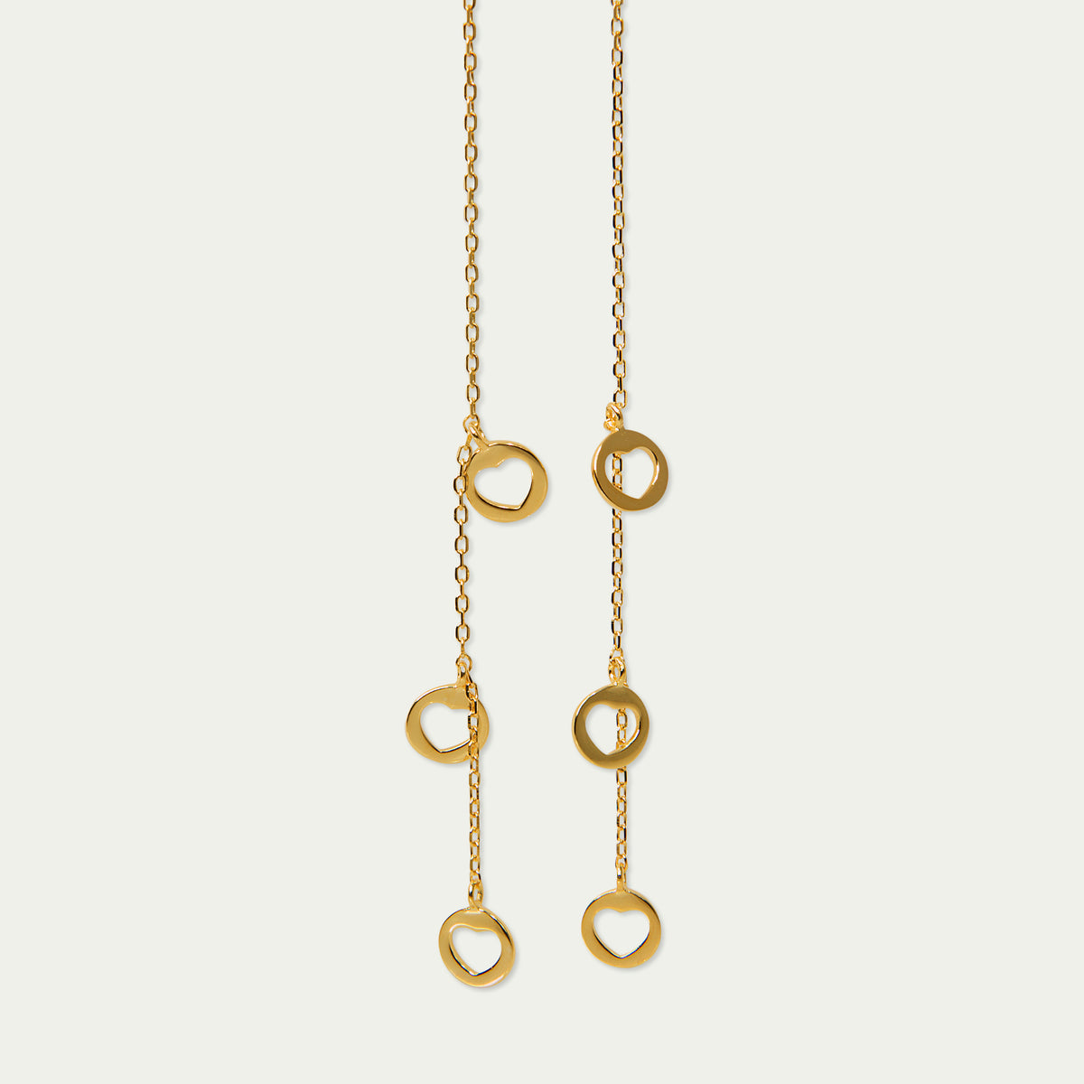 Ohrhänger Disc Heart – 925 Sterling Silber 18K Gelbgold vergoldet | Sucre Fine Jewelry
