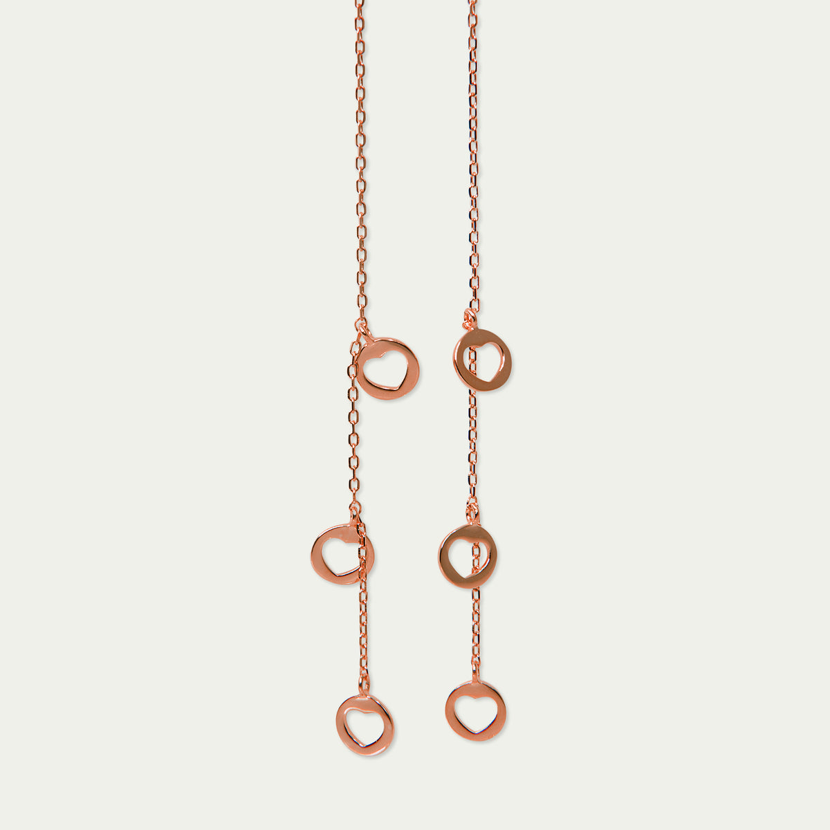 Ohrhänger Disc Heart – 925 Sterling Silber 18K Roségold vergoldet | Sucre Fine Jewelry