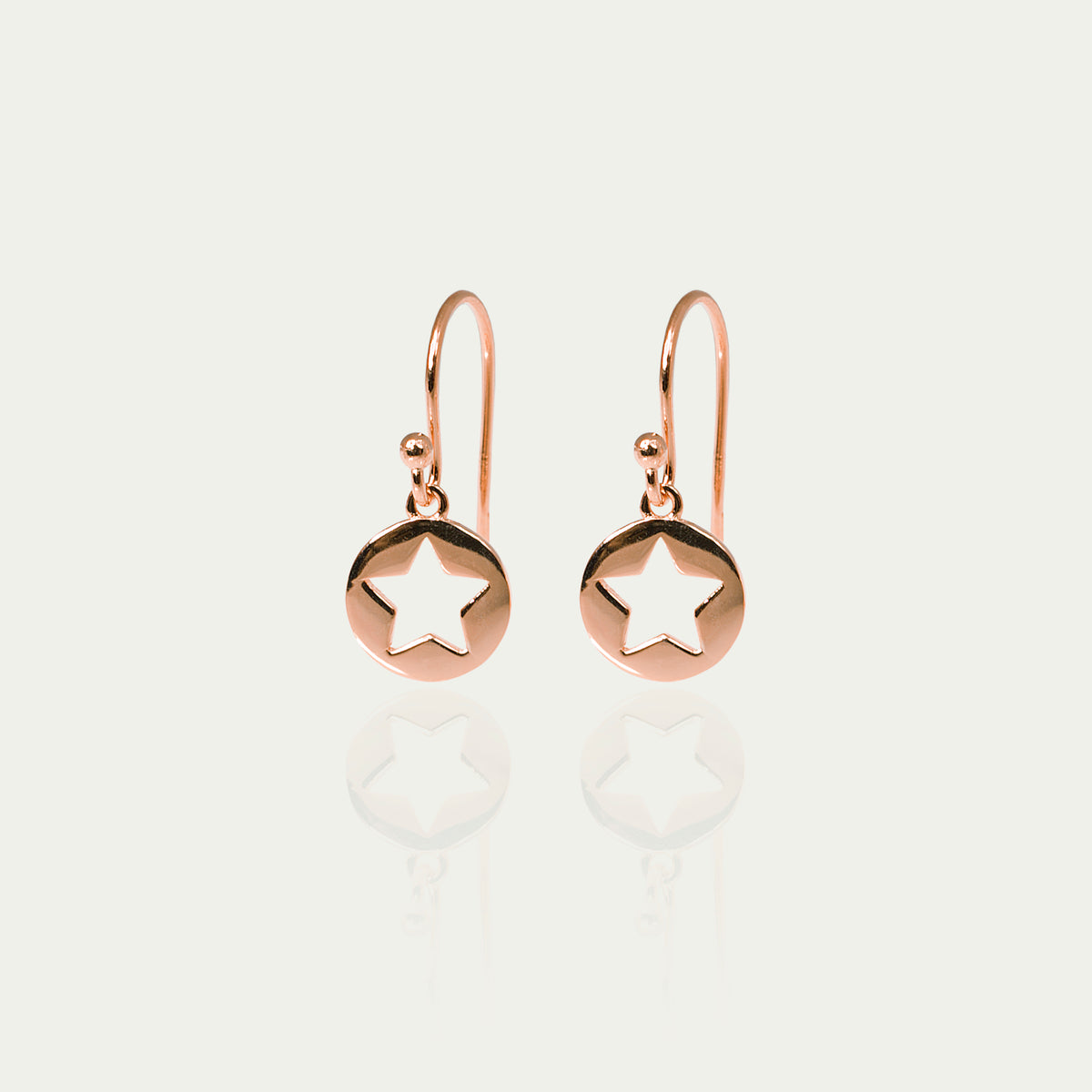 Ohrhänger Disc Star – 925 Sterling Silber 18K Roségold vergoldet | Sucre Fine Jewelry