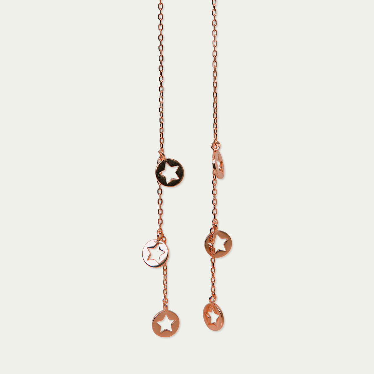 Ohrhänger Disc Star – 925 Sterling Silber 18K Roségold vergoldet | Sucre Fine Jewelry