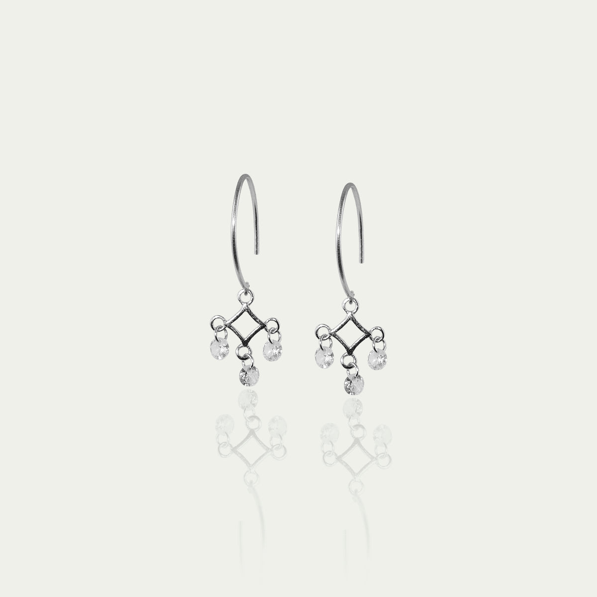 Ohrhänger Sparkling Square – 925 Sterling Silber | Sucre Fine Jewelry