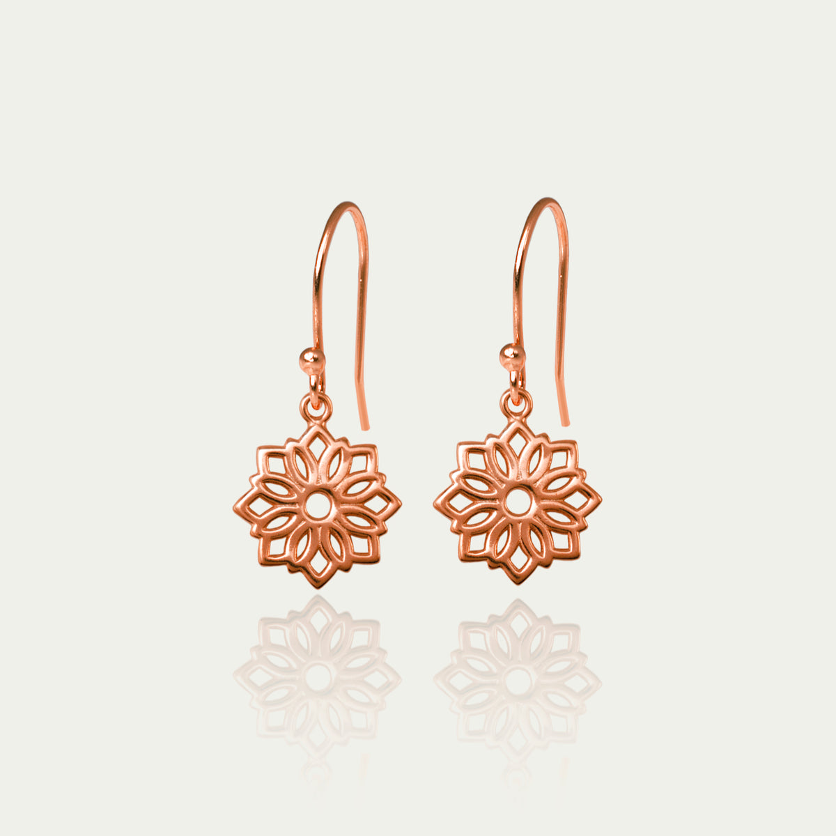 Ohrhänger Lotusblüte – 925 Sterling Silber 18K Roségold vergoldet | Sucre Fine Jewelry