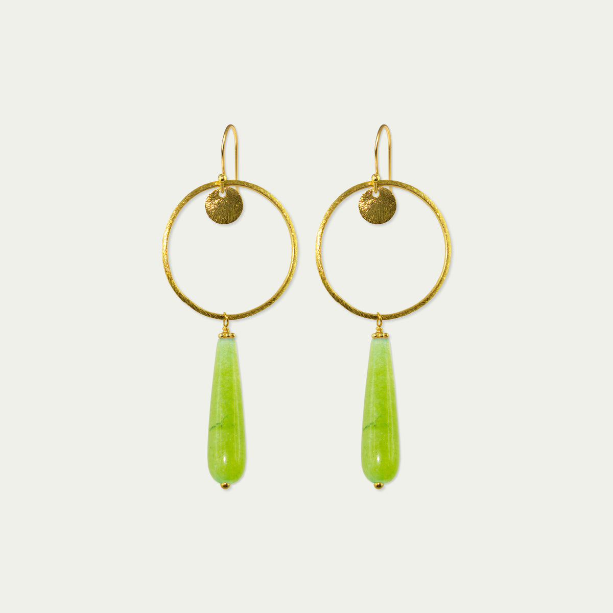Ohrhänger Circle mit Edelsteintropfen – 925 Sterling Silber 18K Gelbgold vergoldet | Sucre Fine Jewelry