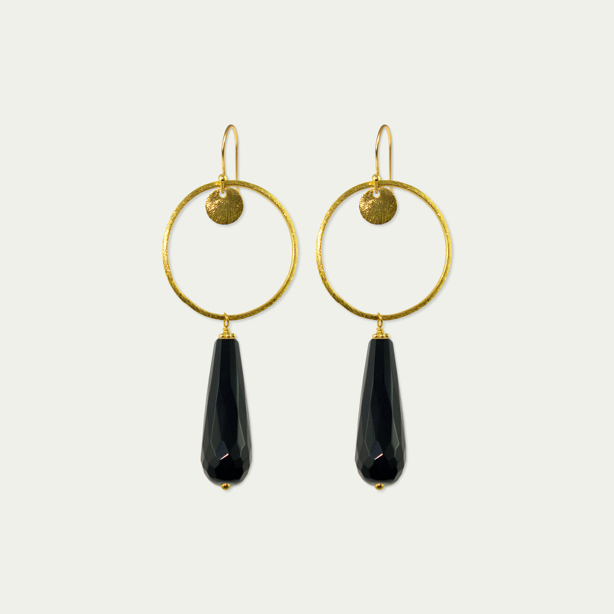 Ohrhänger Circle mit Edelsteintropfen – 925 Sterling Silber 18K Gelbgold vergoldet | Sucre Fine Jewelry