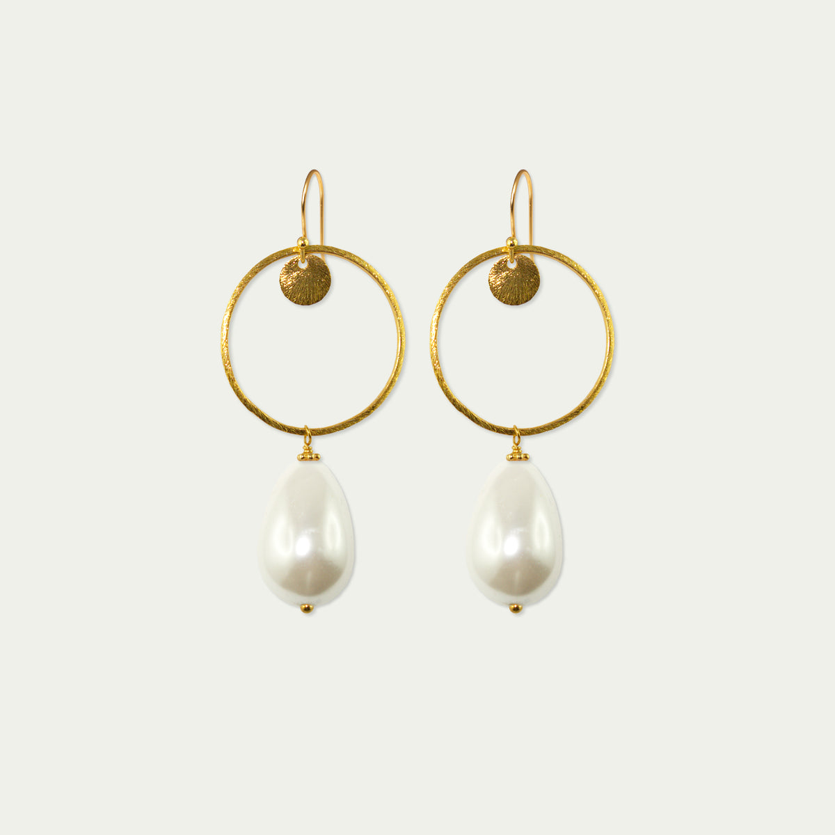 Ohrhänger Circle mit Edelsteintropfen – 925 Sterling Silber 18K Gelbgold vergoldet | Sucre Fine Jewelry