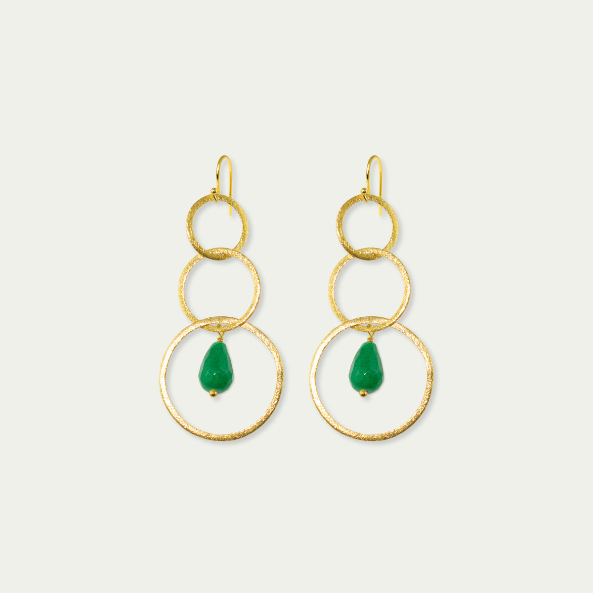 Ohrhänger Circles mit kleinem Edelstein – 925 Sterling Silber 18K Gelbgold vergoldet | Sucre Fine Jewelry