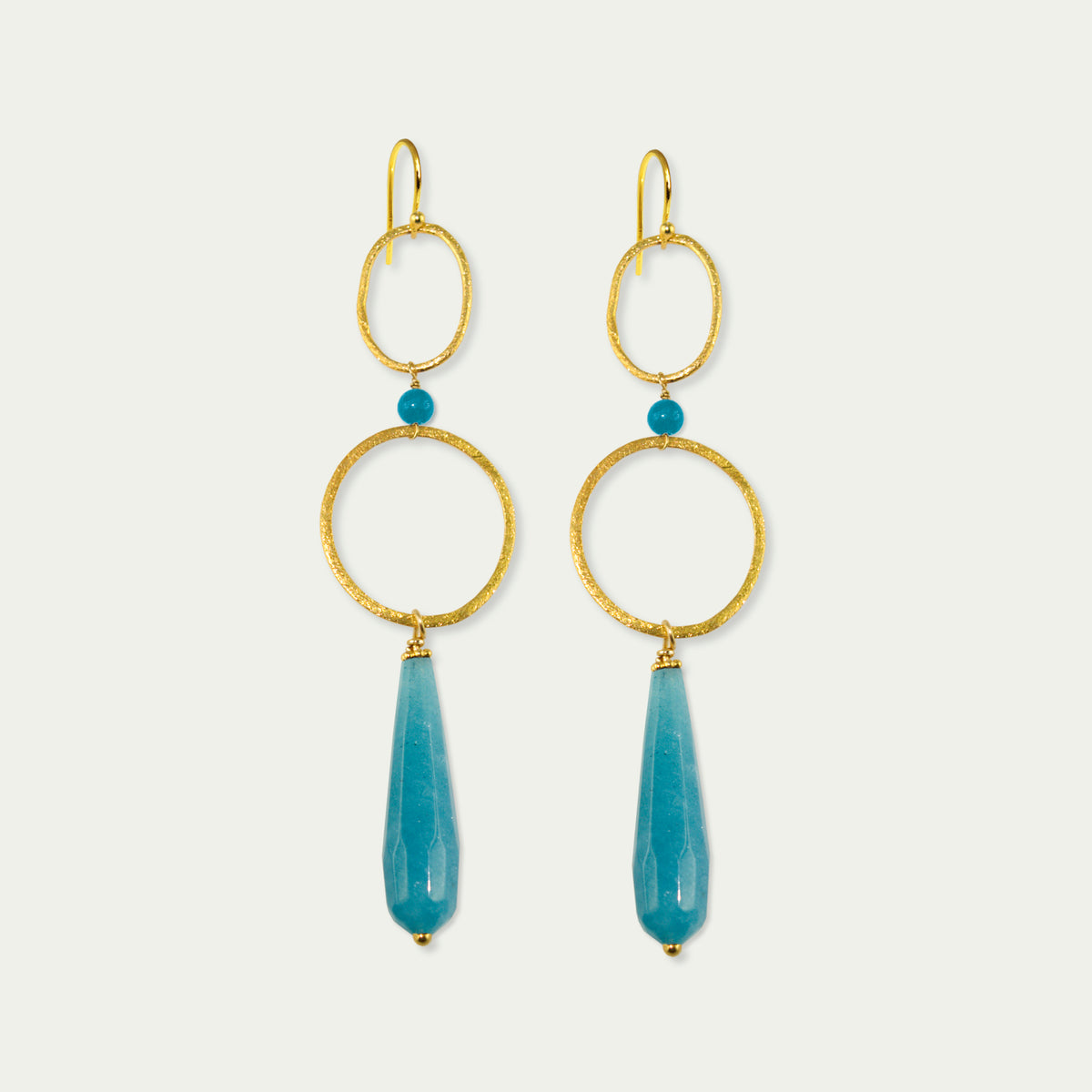 Ohrhänger Circles mit Edelsteintropfen – 925 Sterling Silber 18K Gelbgold vergoldet | Sucre Fine Jewelry