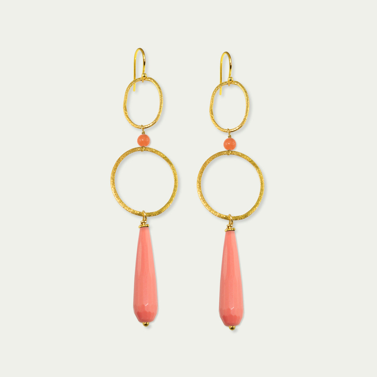 Ohrhänger Circles mit Edelsteintropfen – 925 Sterling Silber 18K Gelbgold vergoldet | Sucre Fine Jewelry