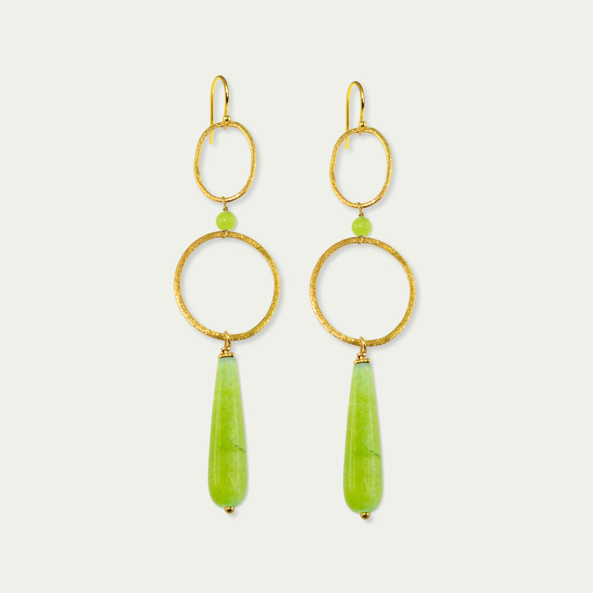 Ohrhänger Circles mit Edelsteintropfen – 925 Sterling Silber 18K Gelbgold vergoldet | Sucre Fine Jewelry