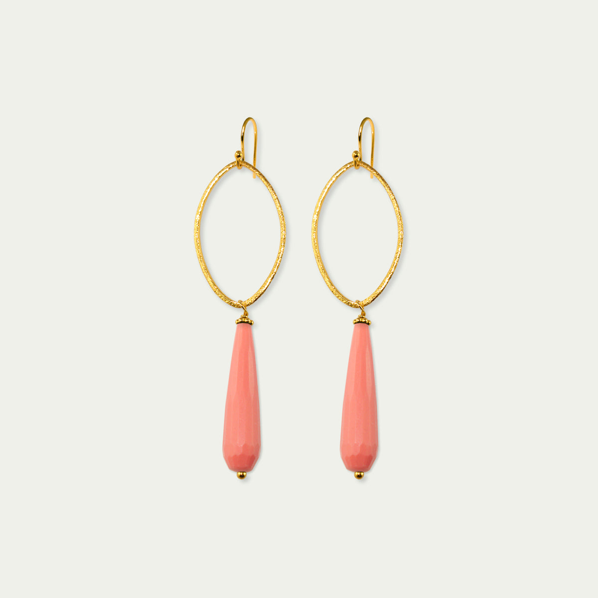 Ohrhänger Blatt mit Edelsteintropfen – 925 Sterling Silber 18K Gelbgold vergoldet | Sucre Fine Jewelry