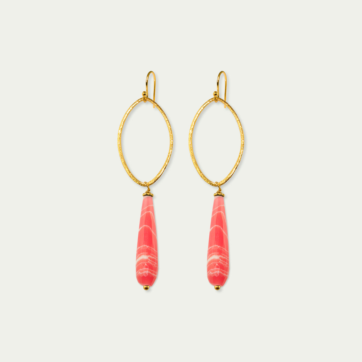Ohrhänger Blatt mit Edelsteintropfen – 925 Sterling Silber 18K Gelbgold vergoldet | Sucre Fine Jewelry