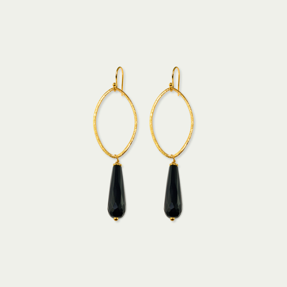 Ohrhänger Blatt mit Edelsteintropfen – 925 Sterling Silber 18K Gelbgold vergoldet | Sucre Fine Jewelry