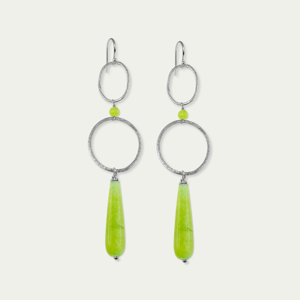 Ohrhänger Circles mit Edelsteintropfen – 925 Sterling Silber | Sucre Fine Jewelry