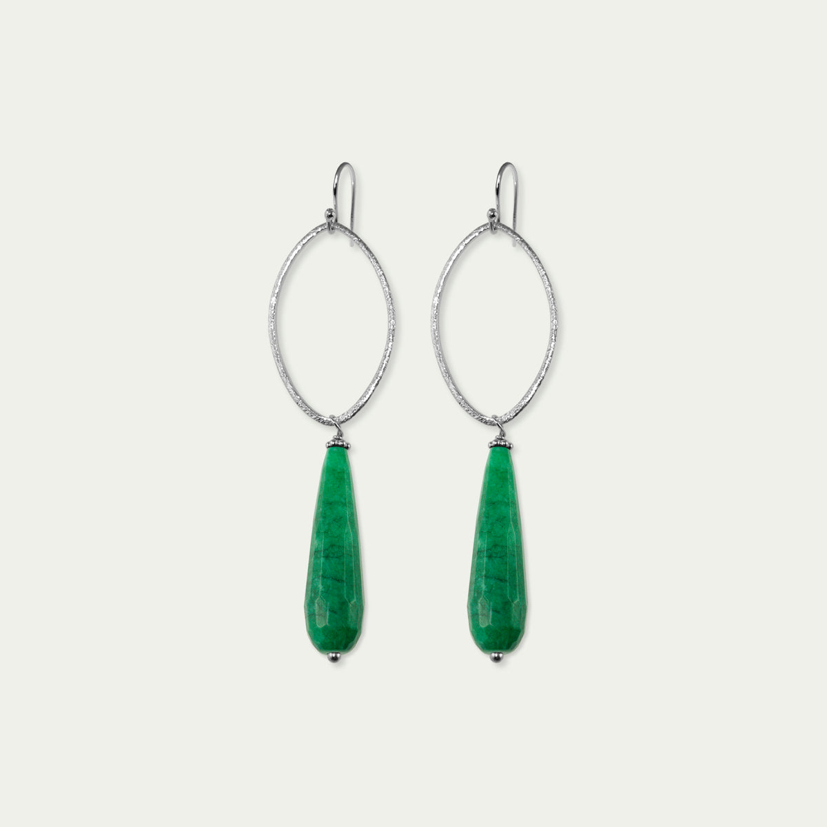 Ohrhänger Blatt mit Edelsteintropfen – 925 Sterling Silber | Sucre Fine Jewelry
