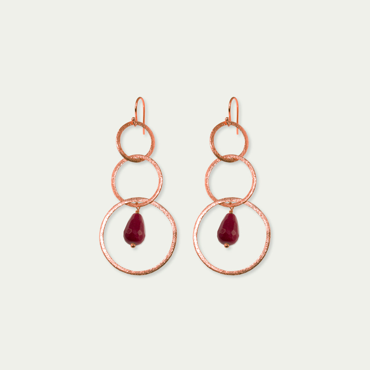 Ohrhänger Circles mit kleinem Edelstein – 925 Sterling Silber 18K Roségold vergoldet | Sucre Fine Jewelry