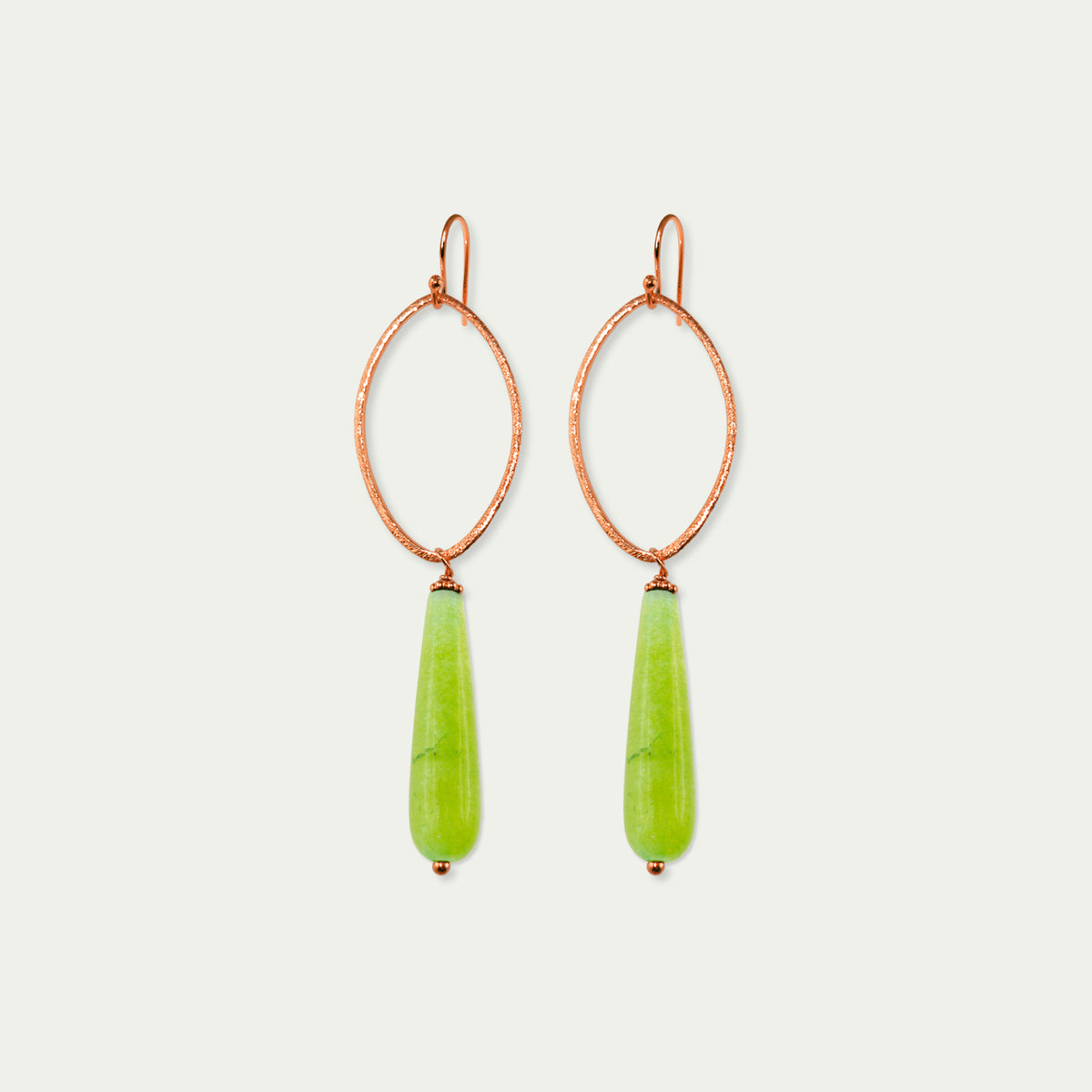 Ohrhänger Blatt mit Edelsteintropfen – 925 Sterling Silber 18K Roségold vergoldet | Sucre Fine Jewelry