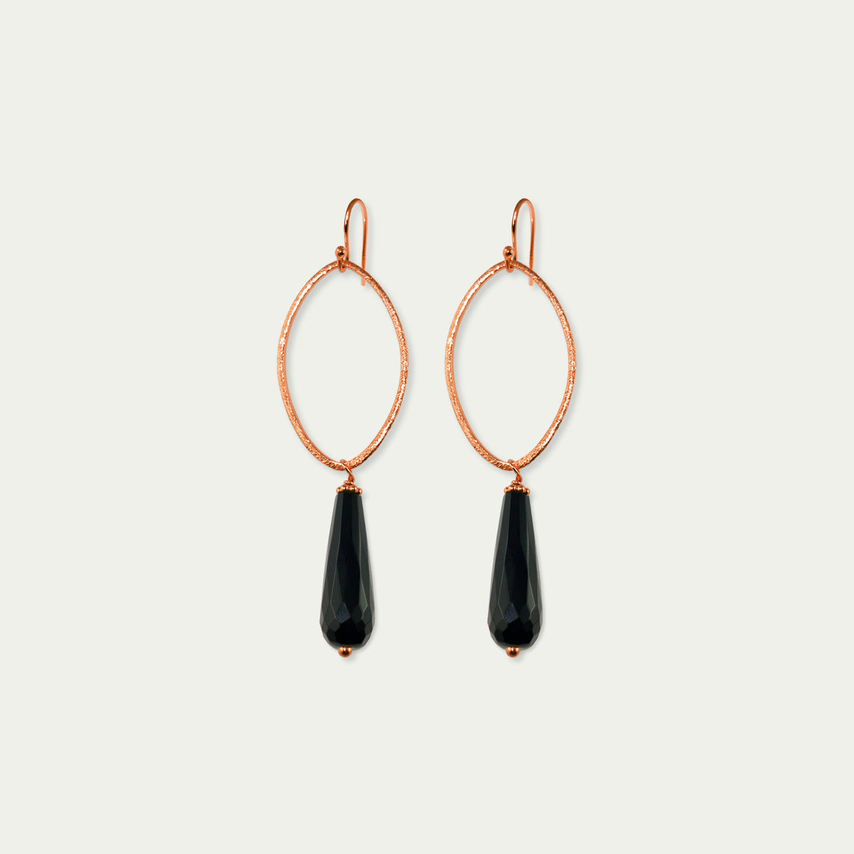 Ohrhänger Blatt mit Edelsteintropfen – 925 Sterling Silber 18K Roségold vergoldet | Sucre Fine Jewelry