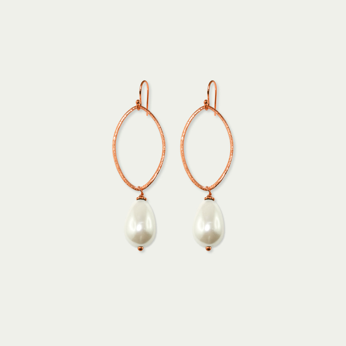 Ohrhänger Blatt mit Edelsteintropfen – 925 Sterling Silber 18K Roségold vergoldet | Sucre Fine Jewelry