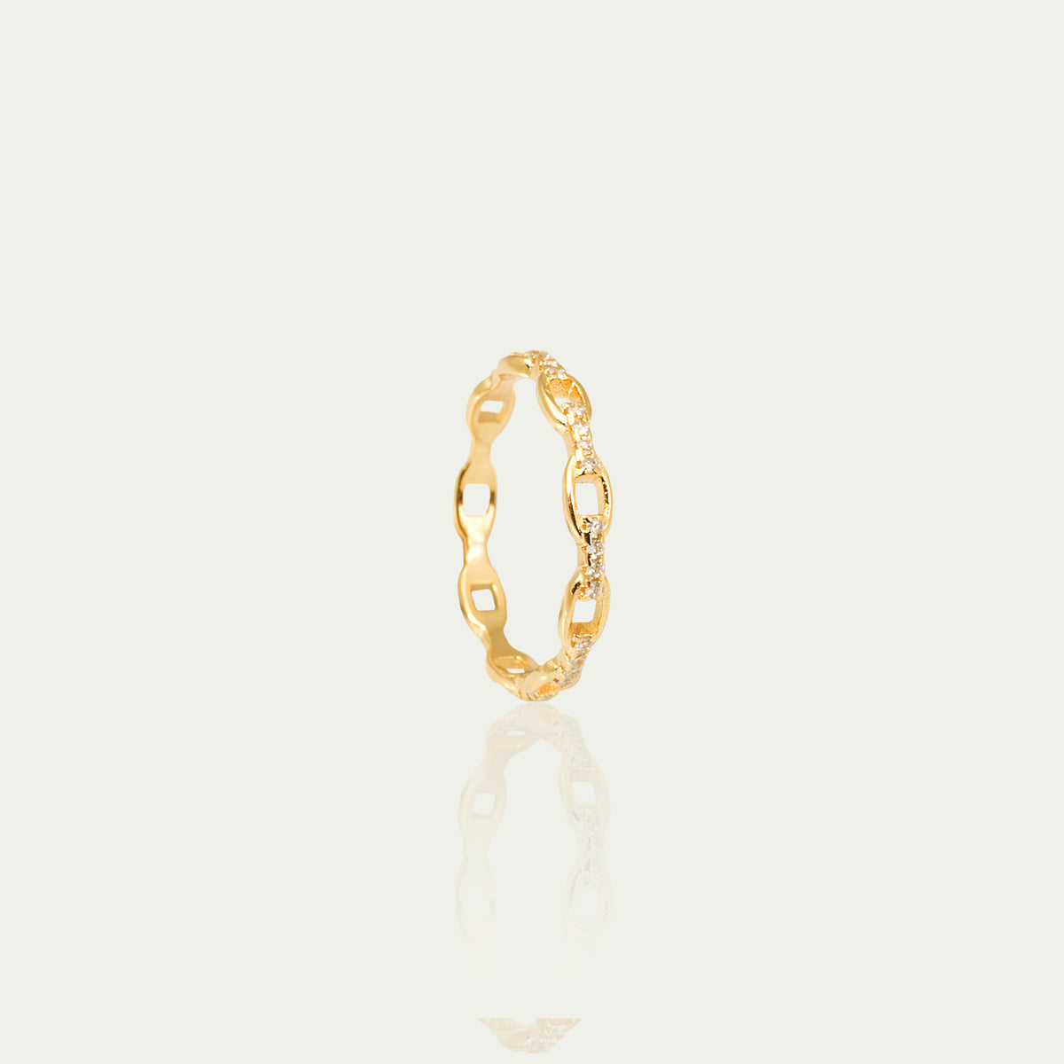 Ring Shiny Chain – 925 Sterling Silber 18K Gelbgold vergoldet | Sucre Fine Jewelry