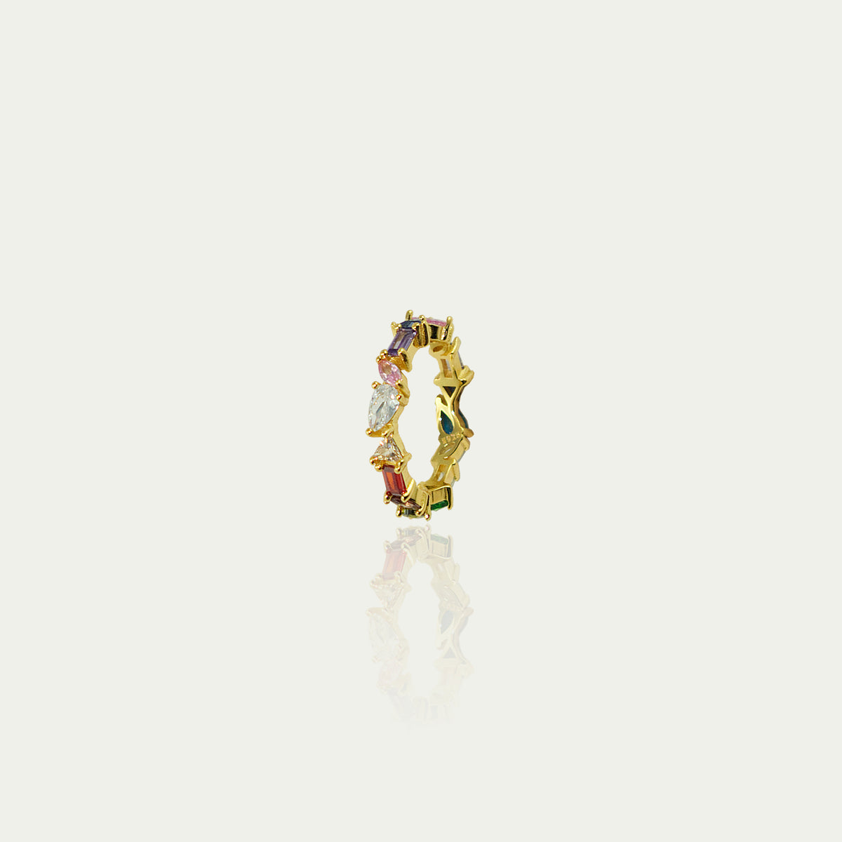 Ring Rainbow blau-lila – 925 Sterling Silber 18K Gelbgold vergoldet | Sucre Fine Jewelry
