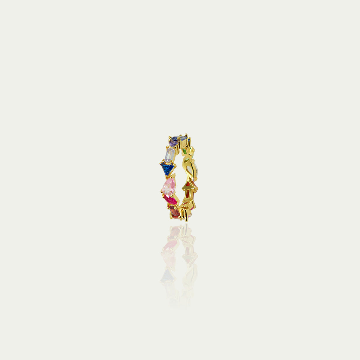 Ring Rainbow – 925 Sterling Silber 18K Gelbgold vergoldet | Sucre Fine Jewelry