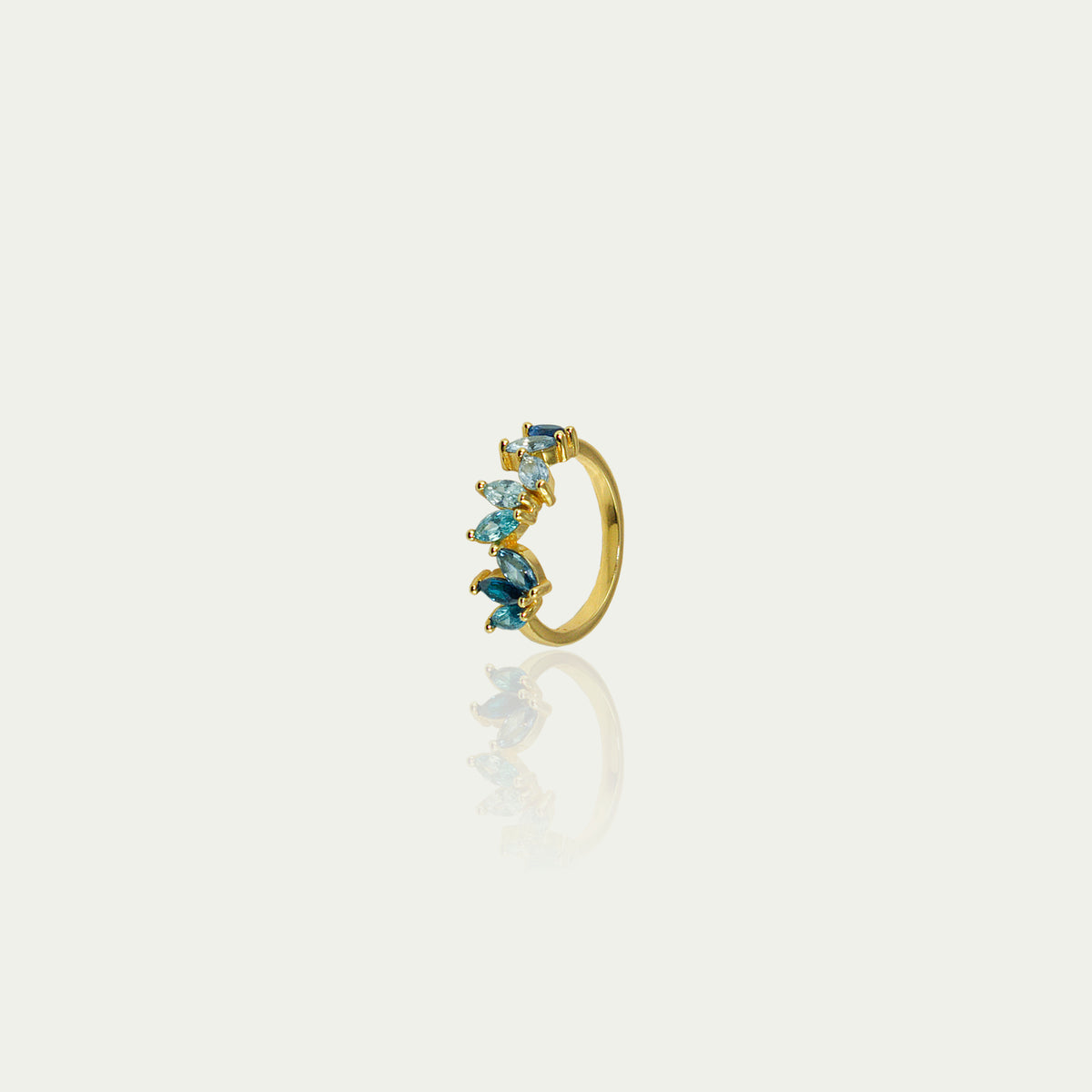 Ring Colorfull Flower Blautöne – 925 Sterling Silber 18K Gelbgold vergoldet | Sucre Fine Jewelry