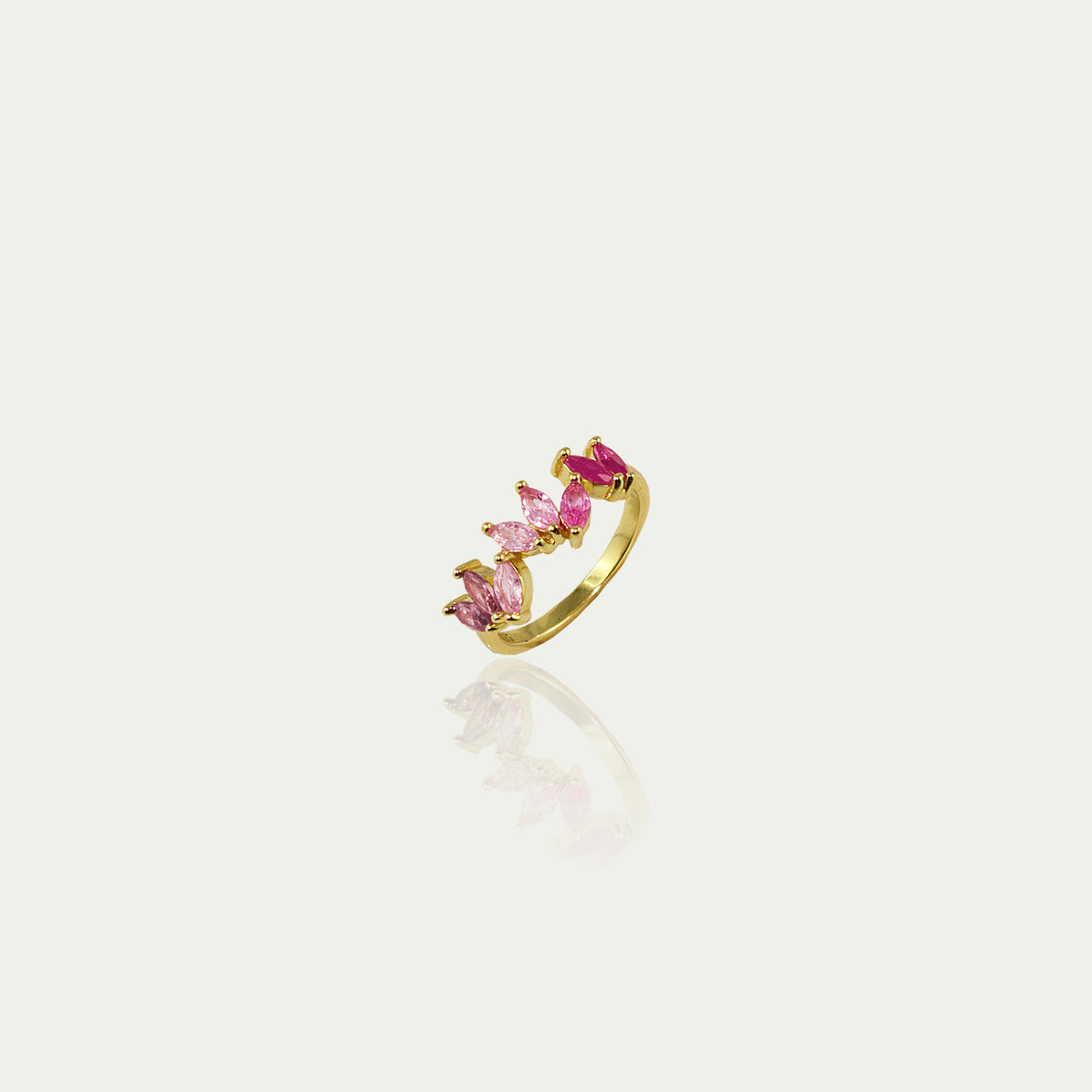 Ring Colorfull Flower Rosatöne – 925 Sterling Silber 18K Gelbgold vergoldet | Sucre Fine Jewelry