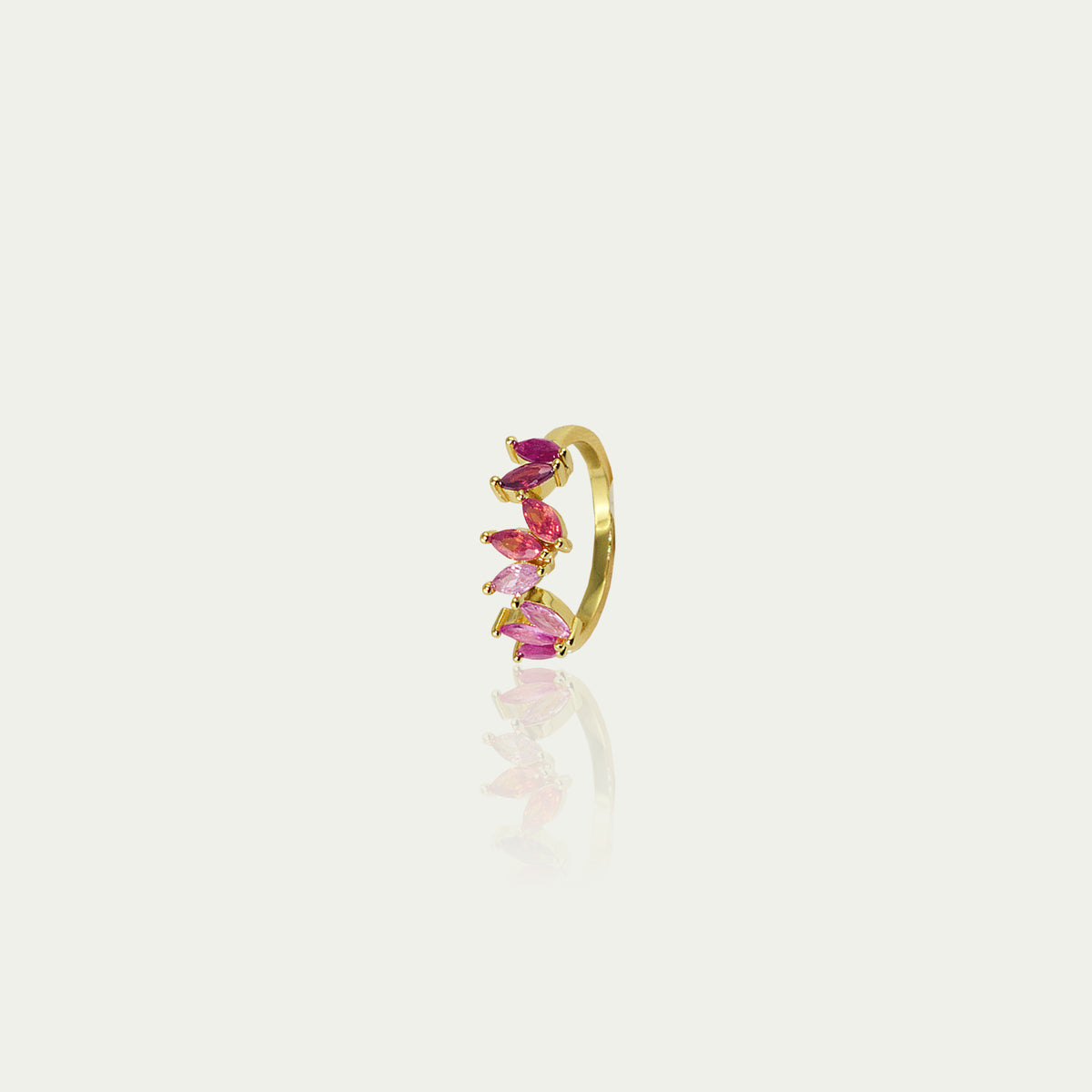 Ring Colorfull Flower Rottöne – 925 Sterling Silber 18K Gelbgold vergoldet | Sucre Fine Jewelry