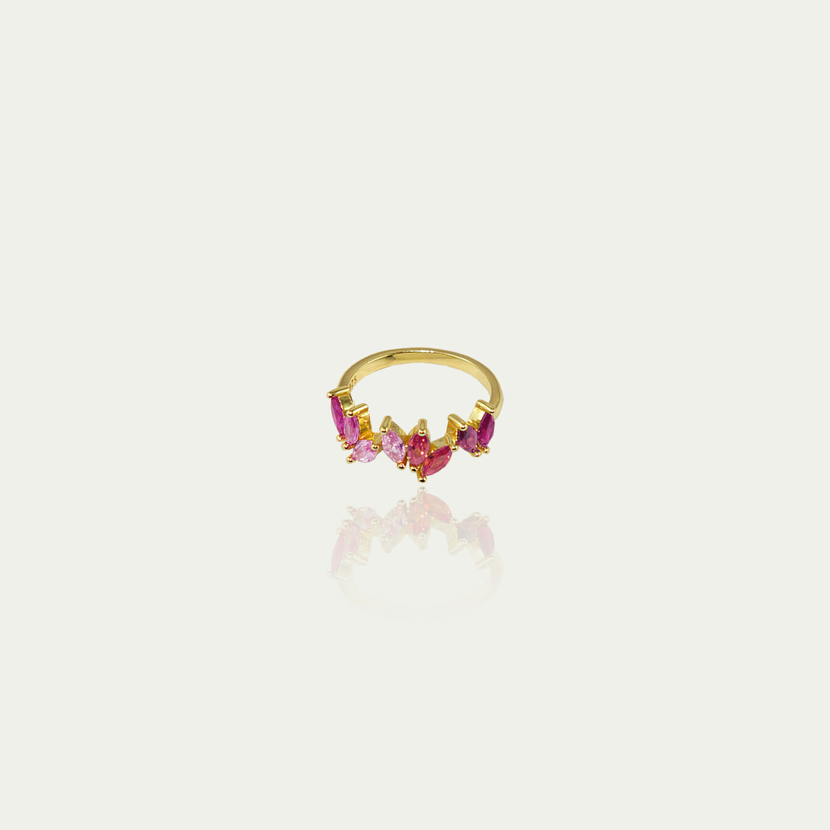 Ring Colorfull Flower Rottöne – 925 Sterling Silber 18K Gelbgold vergoldet | Sucre Fine Jewelry