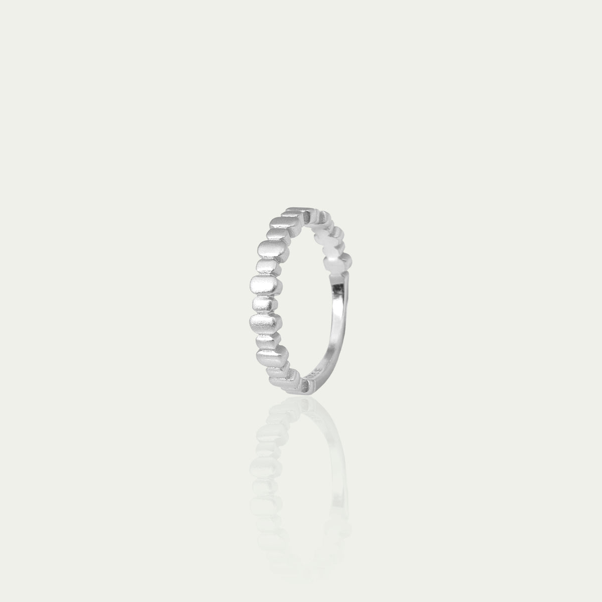 Ring Frosted Oval Disc – 925 Sterling Silber | Sucre Fine Jewelry