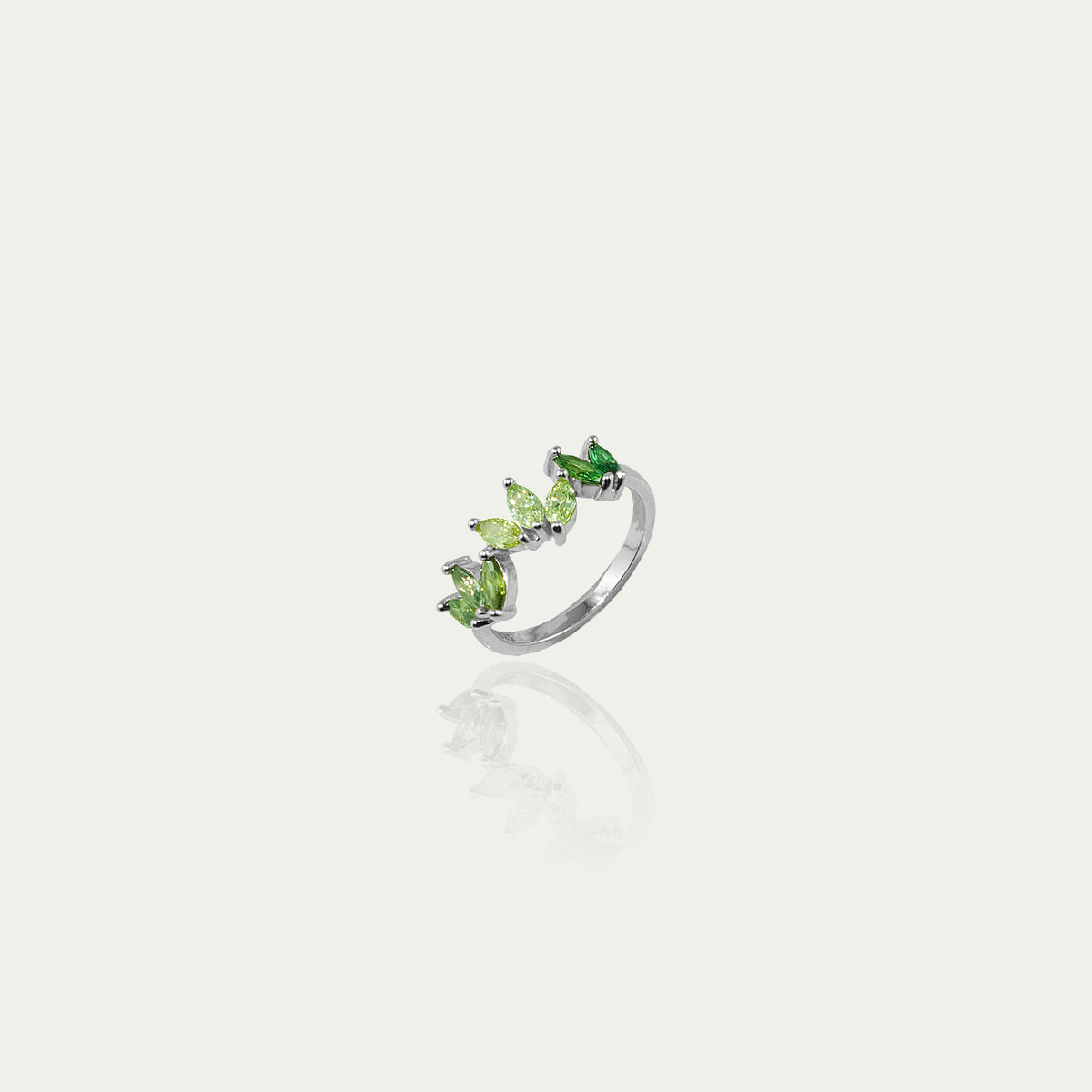 Ring Colorfull Flower Grüntöne – 925 Sterling Silber | Sucre Fine Jewelry