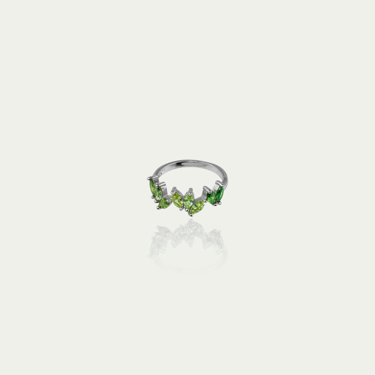 Ring Colorfull Flower Grüntöne – 925 Sterling Silber | Sucre Fine Jewelry