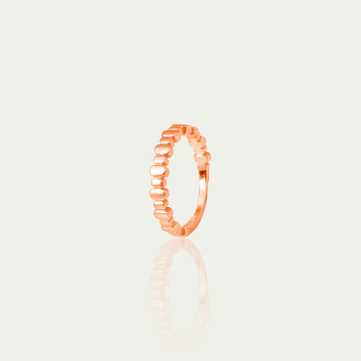 Ring Frosted Oval Disc – 925 Sterling Silber 18K Roségold vergoldet | Sucre Fine Jewelry