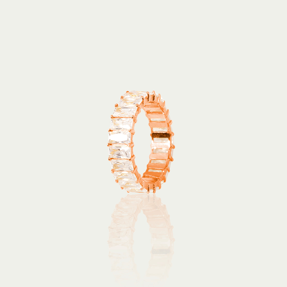 Ring Baguetteschliff – 925 Sterling Silber 18K Roségold vergoldet | Sucre Fine Jewelry