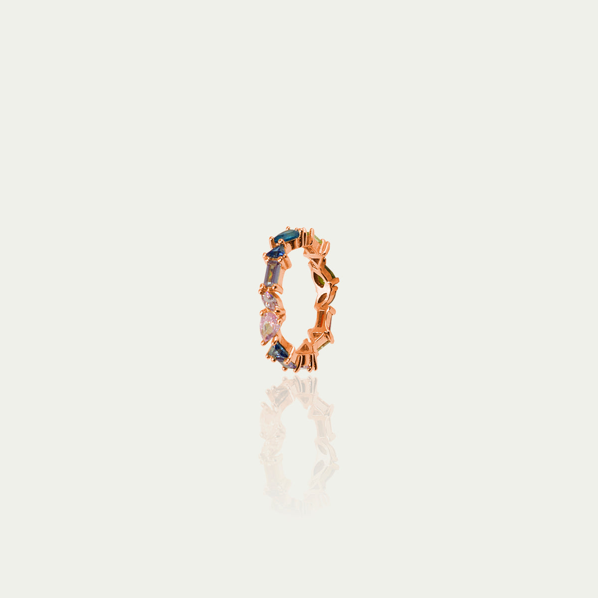 Ring Rainbow blau-lila – 925 Sterling Silber 18K Roségold vergoldet | Sucre Fine Jewelry